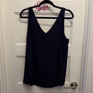 Elegant Navy Blue Women's reversible top